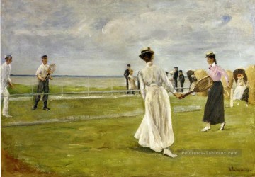 jeu de tennis par la mer 1901 Max Liebermann impressionnisme allemand Peinture à l'huile